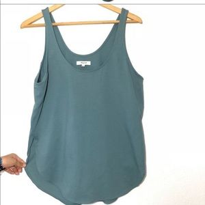 Madewell singlet side-slit tank top teal size M
